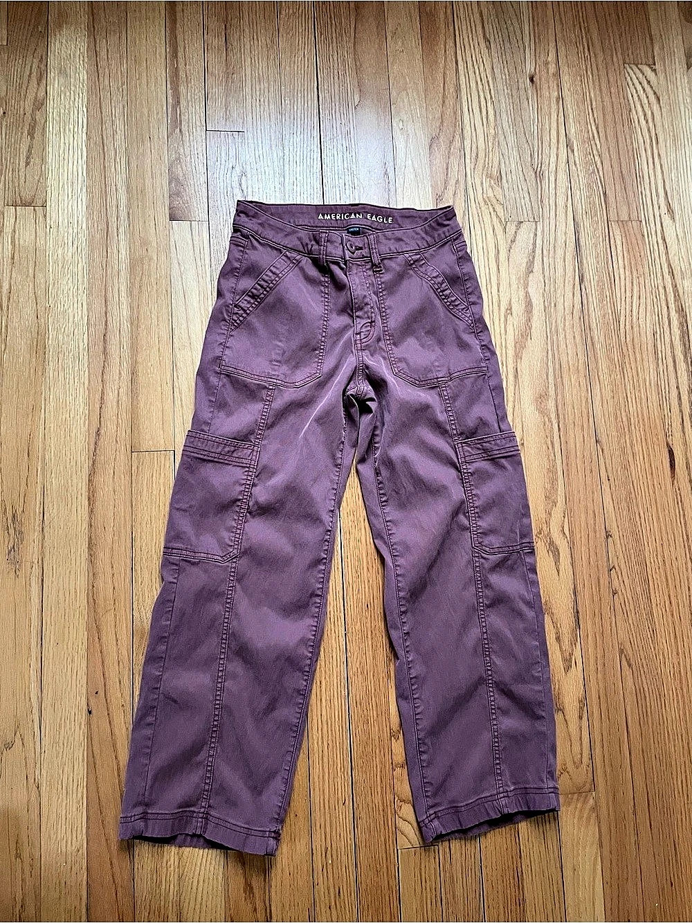 American Eagle AE Stretch Cargo Straight Pant Purple Small